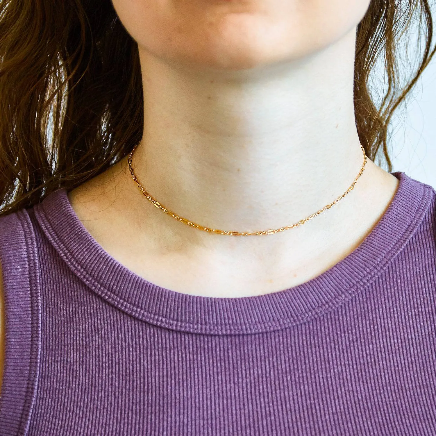 Gold Chain Double Link Choker Necklace sold by Admiral Row product image thumbnail 2