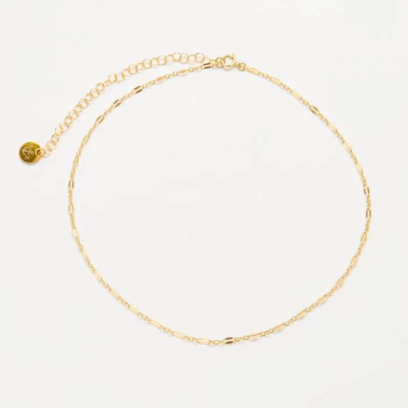 Gold Chain Double Link Choker Necklace sold by Admiral Row