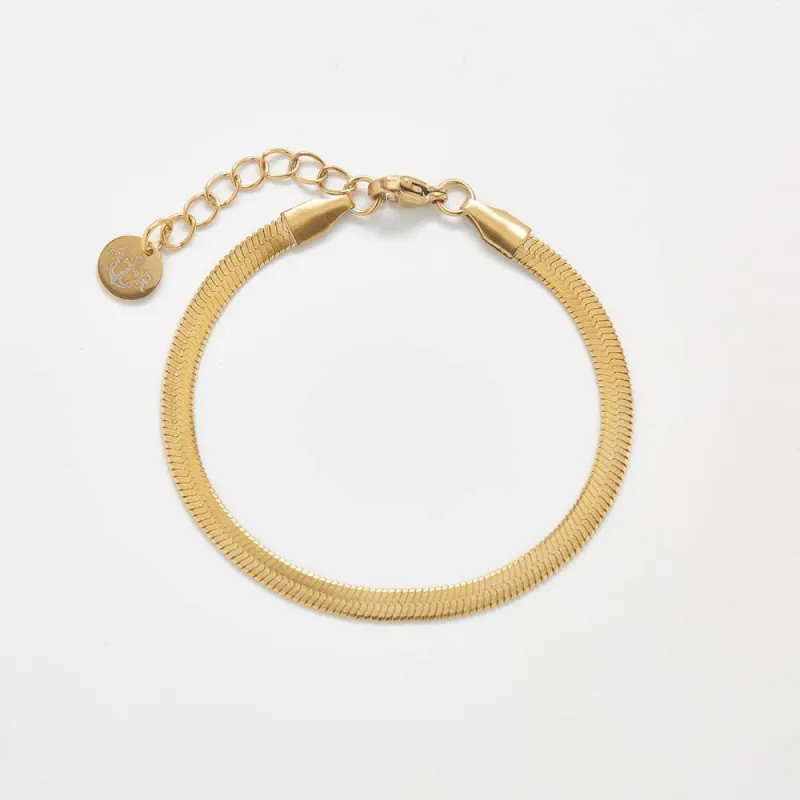Gold Herringbone Bracelet sold by Admiral Row
