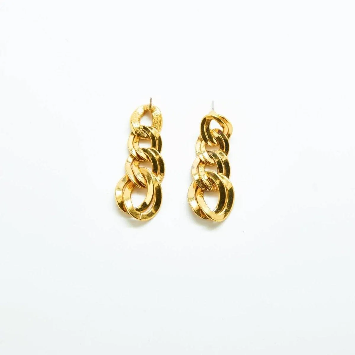 Vintage Monet Chain Link Drop Earrings sold by Admiral Row product image thumbnail 3