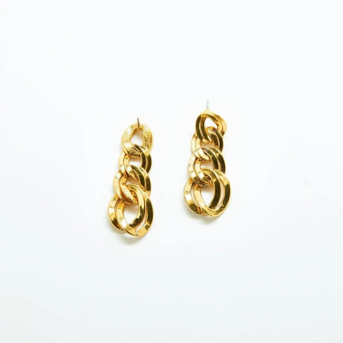 Vintage Monet Chain Link Drop Earrings sold by Admiral Row
