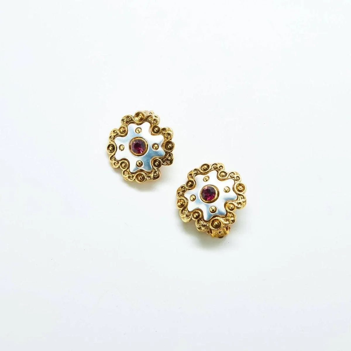 Vintage Gold And Silver Cross Earrings sold by Admiral Row