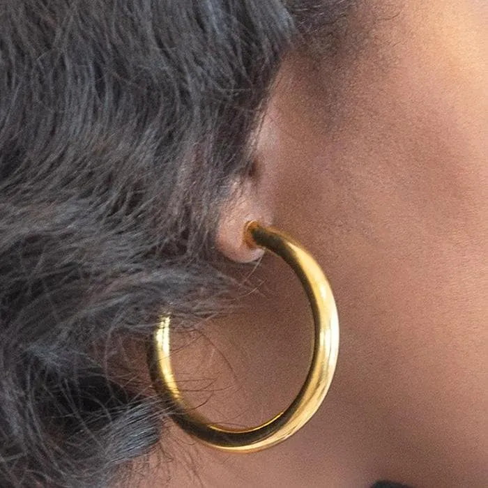 Medium Gold Hoop Earrings - Imperfect sold by Admiral Row product image thumbnail 2
