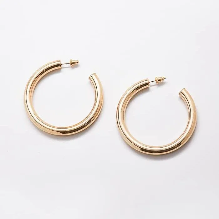 Medium Gold Hoop Earrings - Imperfect sold by Admiral Row product image thumbnail 3