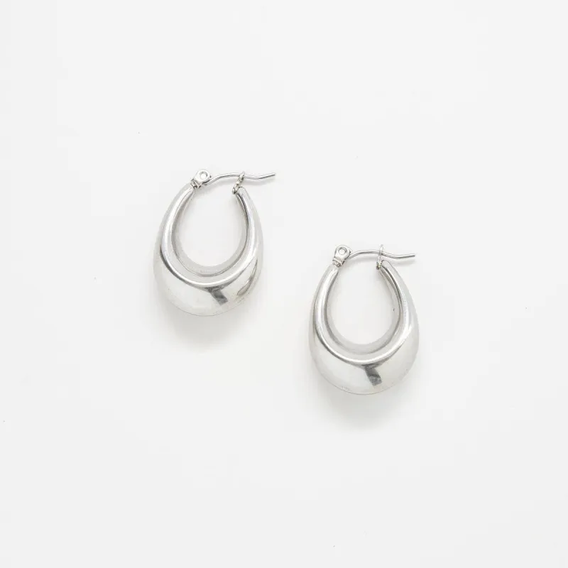 Silver Oval Hoop Earrings - Imperfect sold by Admiral Row