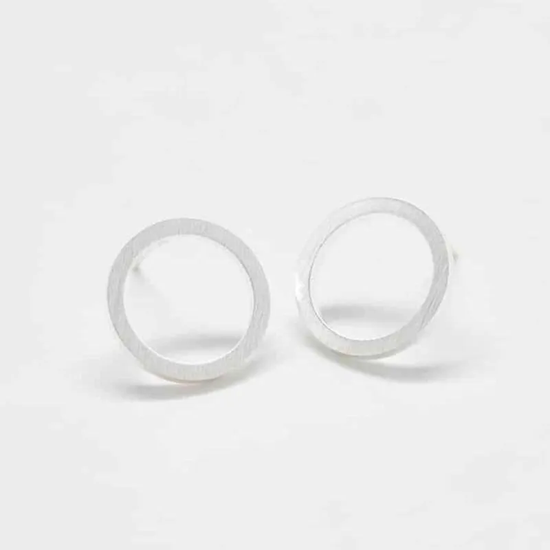 Silver Open Circle Stud Earrings - Imperfect sold by Admiral Row