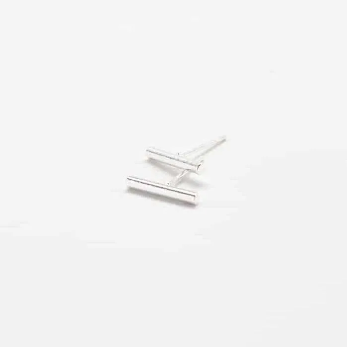 Silver Slim Bar Earrings - Imperfect sold by Admiral Row product image thumbnail 4