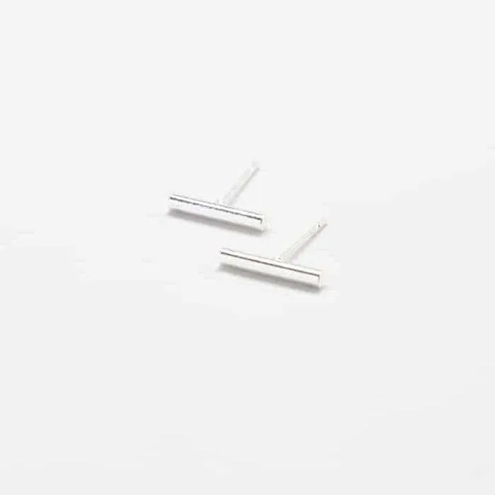 Silver Slim Bar Earrings - Imperfect sold by Admiral Row