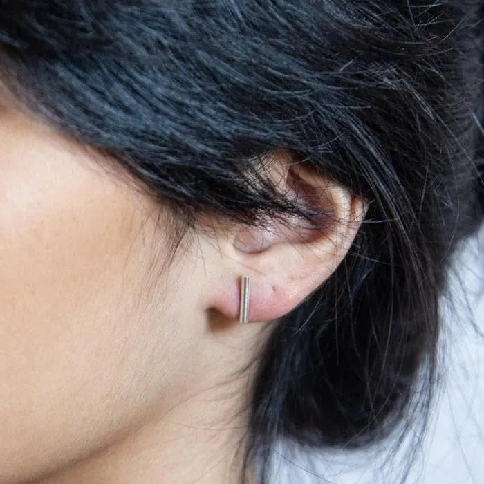Silver Slim Bar Earrings - Imperfect sold by Admiral Row product image thumbnail 2