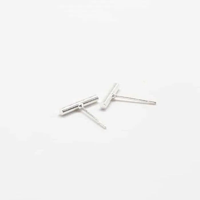 Silver Slim Bar Earrings - Imperfect sold by Admiral Row product image thumbnail 3