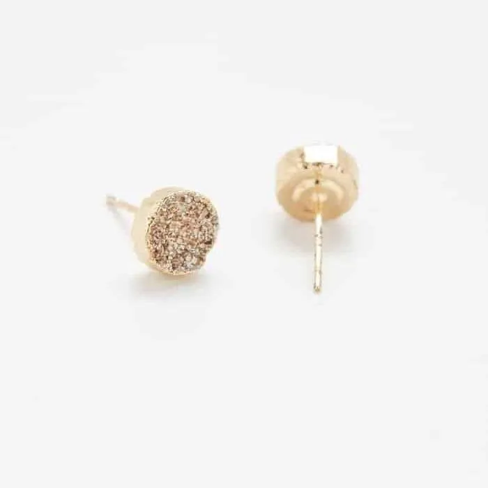 Champagne Druzy Stud Earrings - Imperfect sold by Admiral Row product image thumbnail 3