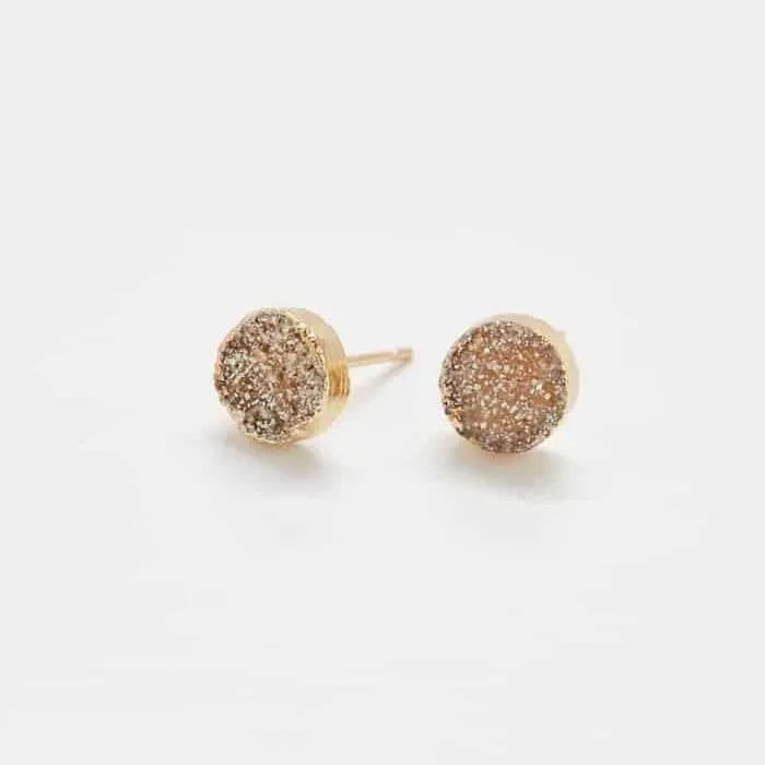 Champagne Druzy Stud Earrings - Imperfect sold by Admiral Row