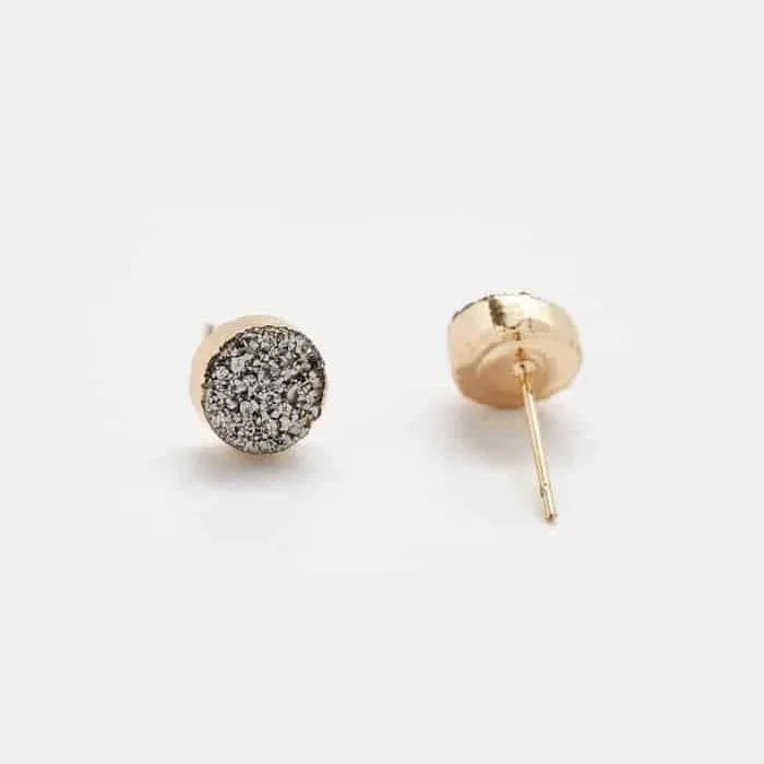 Silver Druzy Stud Earrings - Imperfect sold by Admiral Row product image thumbnail 3