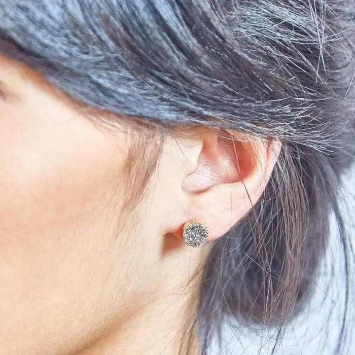Silver Druzy Stud Earrings - Imperfect sold by Admiral Row product image thumbnail 2