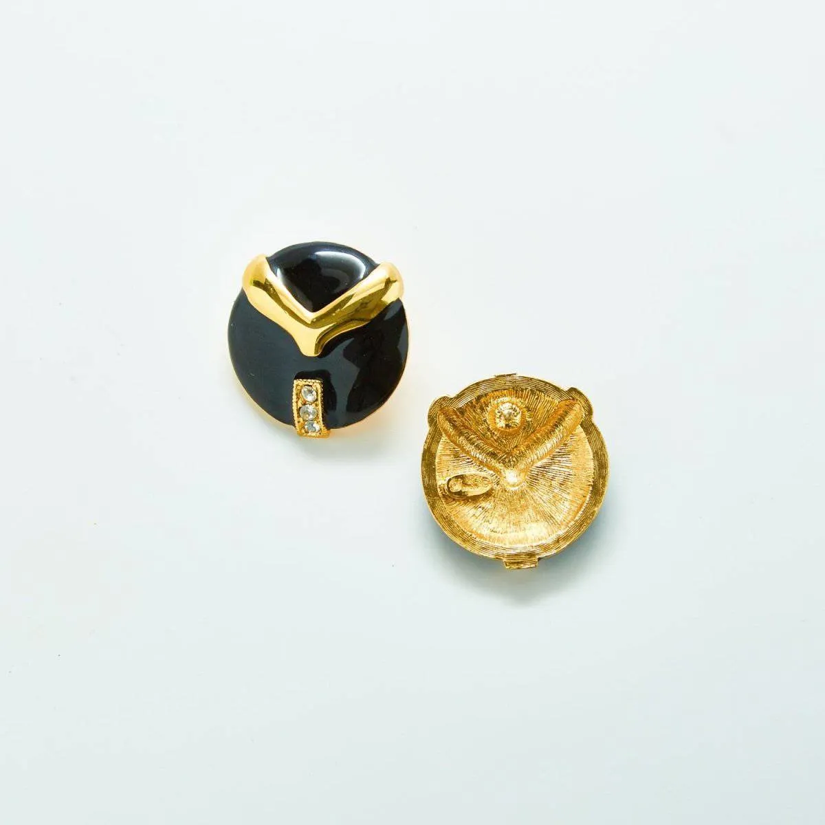 Vintage Daria Gold Black and Pave Earrings sold by Admiral Row product image thumbnail 3