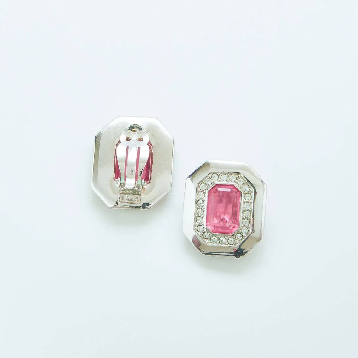 Vintage Swarovski Silver and Pink Earrings sold by Admiral Row product image thumbnail 3