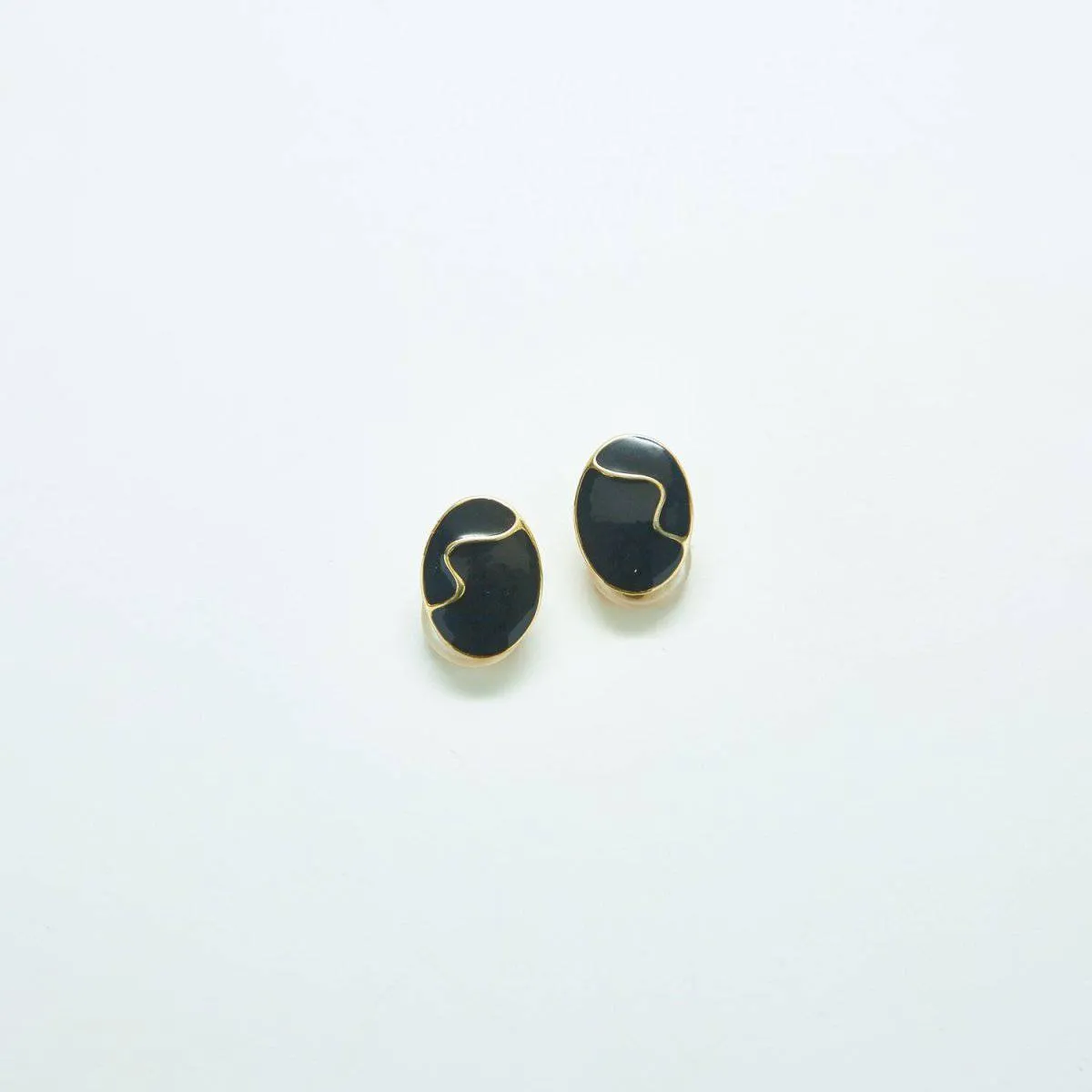 Vintage Black and Gold Minimalist Earrings sold by Admiral Row
