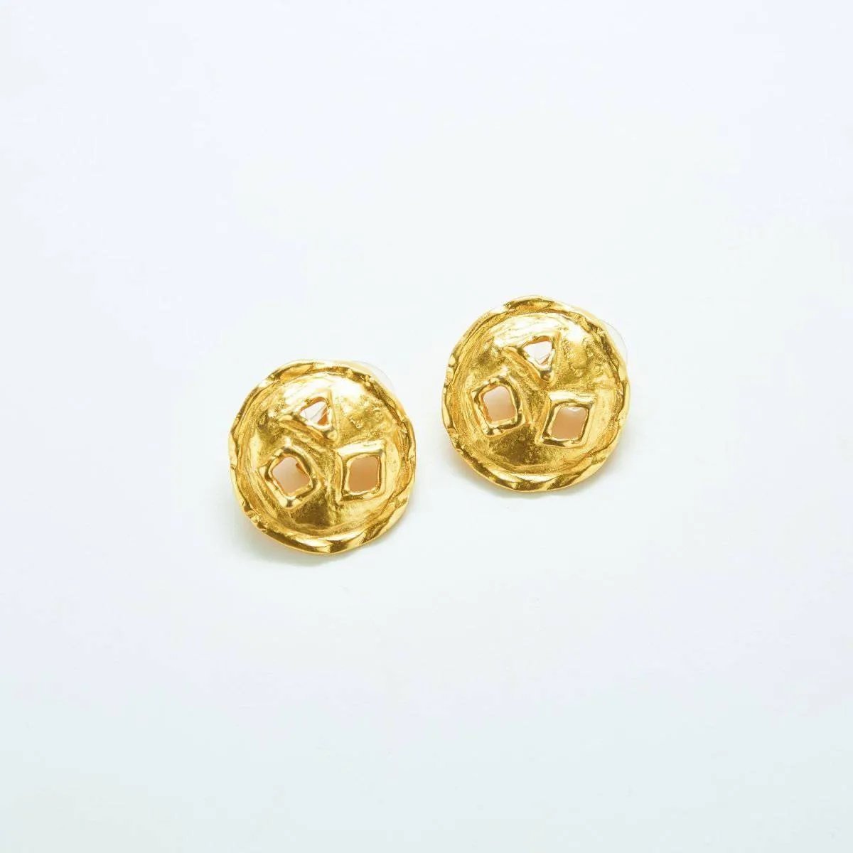 Vintage Gold Geometric Cutout Earrings sold by Admiral Row