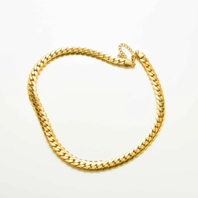 Chunky Flat Snake Chain Necklace sold by Admiral Row