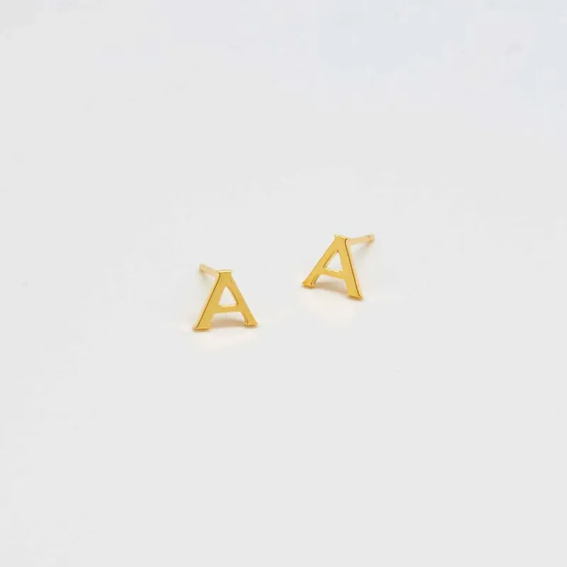 Gold Initial Earrings sold by Admiral Row