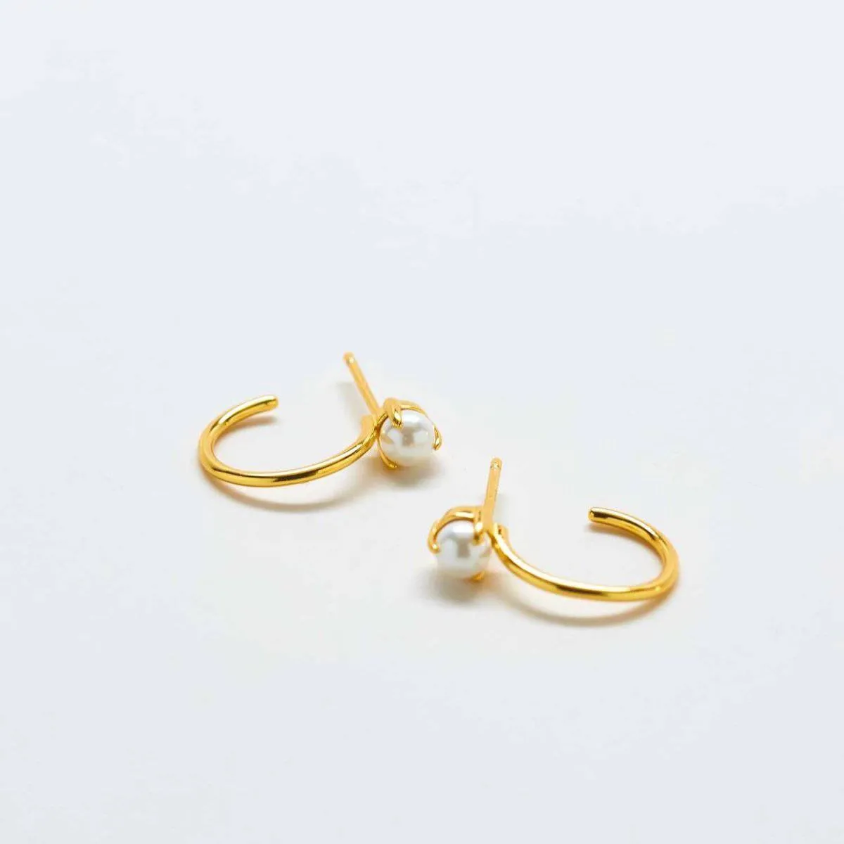 Pearl Mini Hoop Earrings sold by Admiral Row