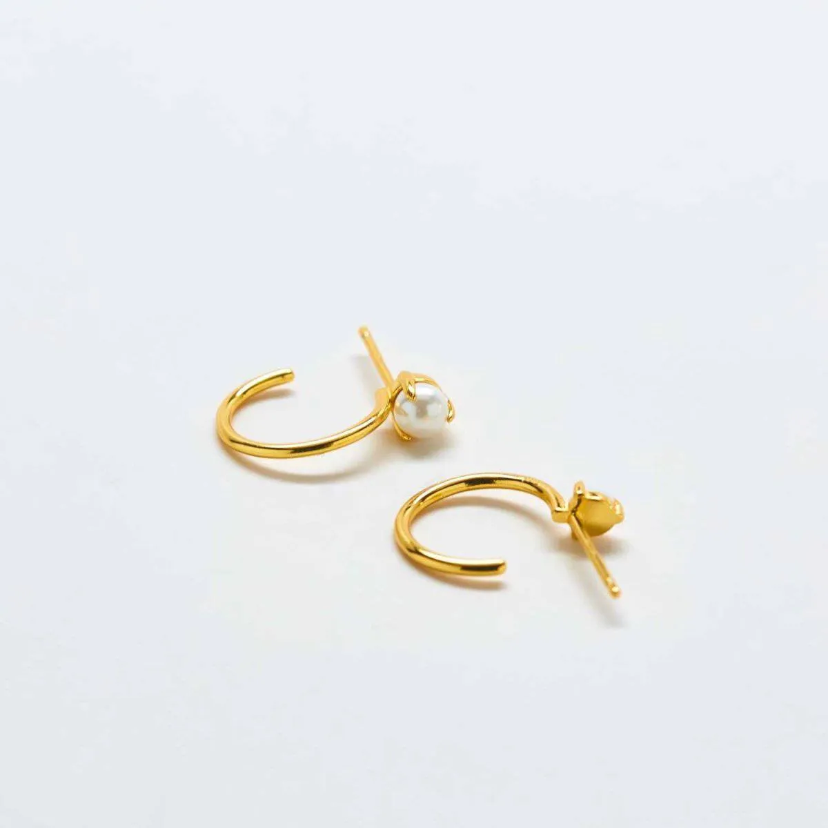 Pearl Mini Hoop Earrings sold by Admiral Row product image thumbnail 3