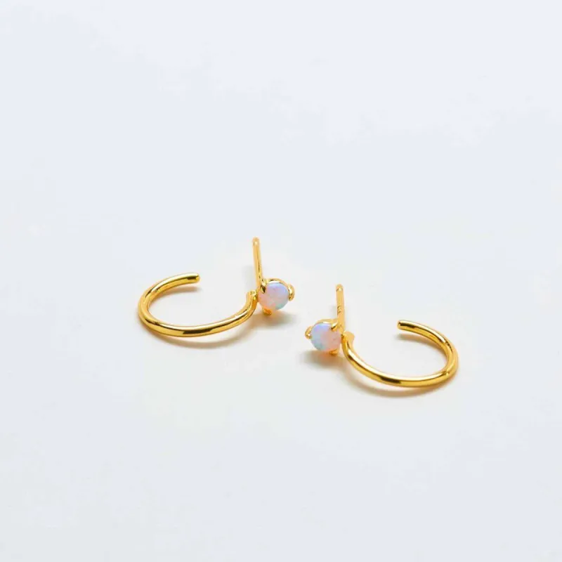 Opal Mini Hoop Earrings sold by Admiral Row