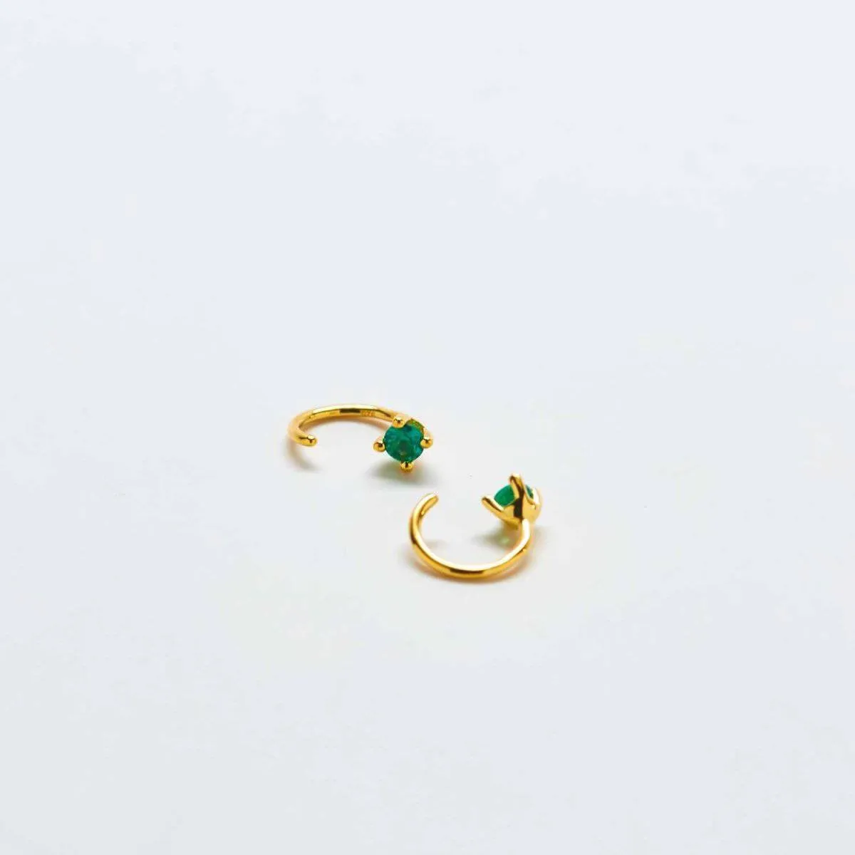 Green CZ Open Hoop Earrings sold by Admiral Row product image thumbnail 3