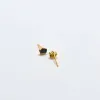 Black Trio Baguette Gold Studs sold by Admiral Row