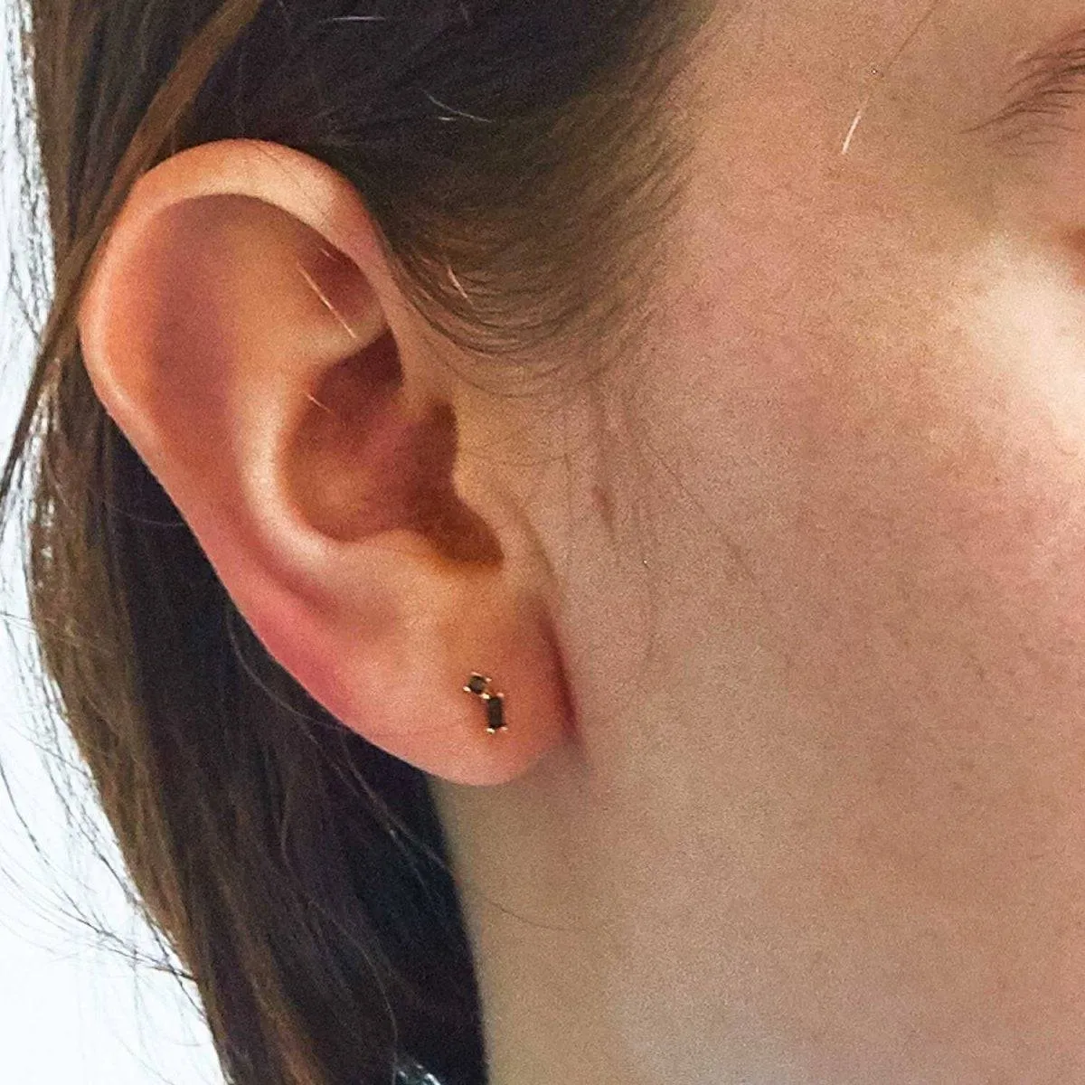 Black Geo Baguette Gold Studs sold by Admiral Row product image thumbnail 4