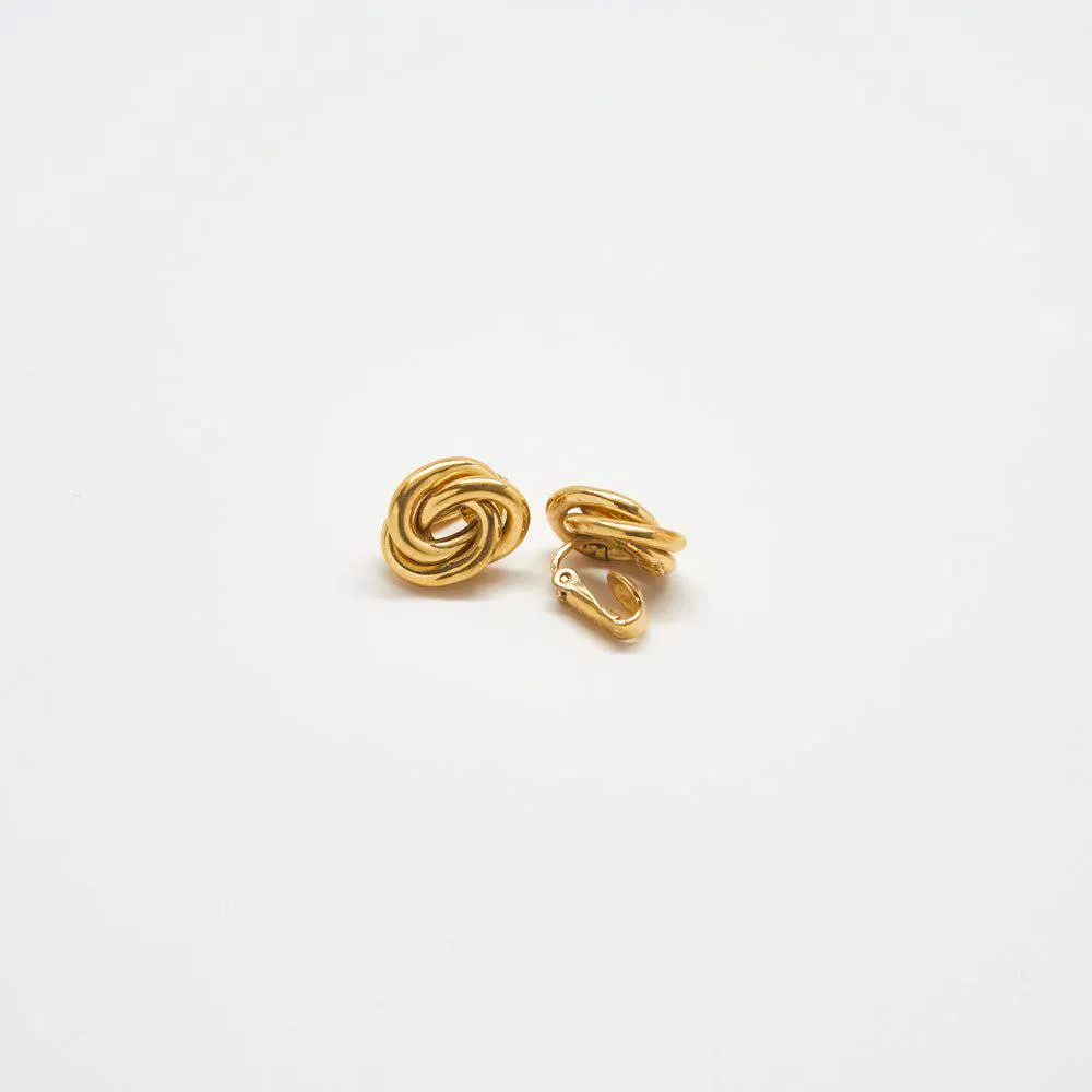 Vintage Trifari Tiny Gold Knot Earrings sold by Admiral Row product image thumbnail 3