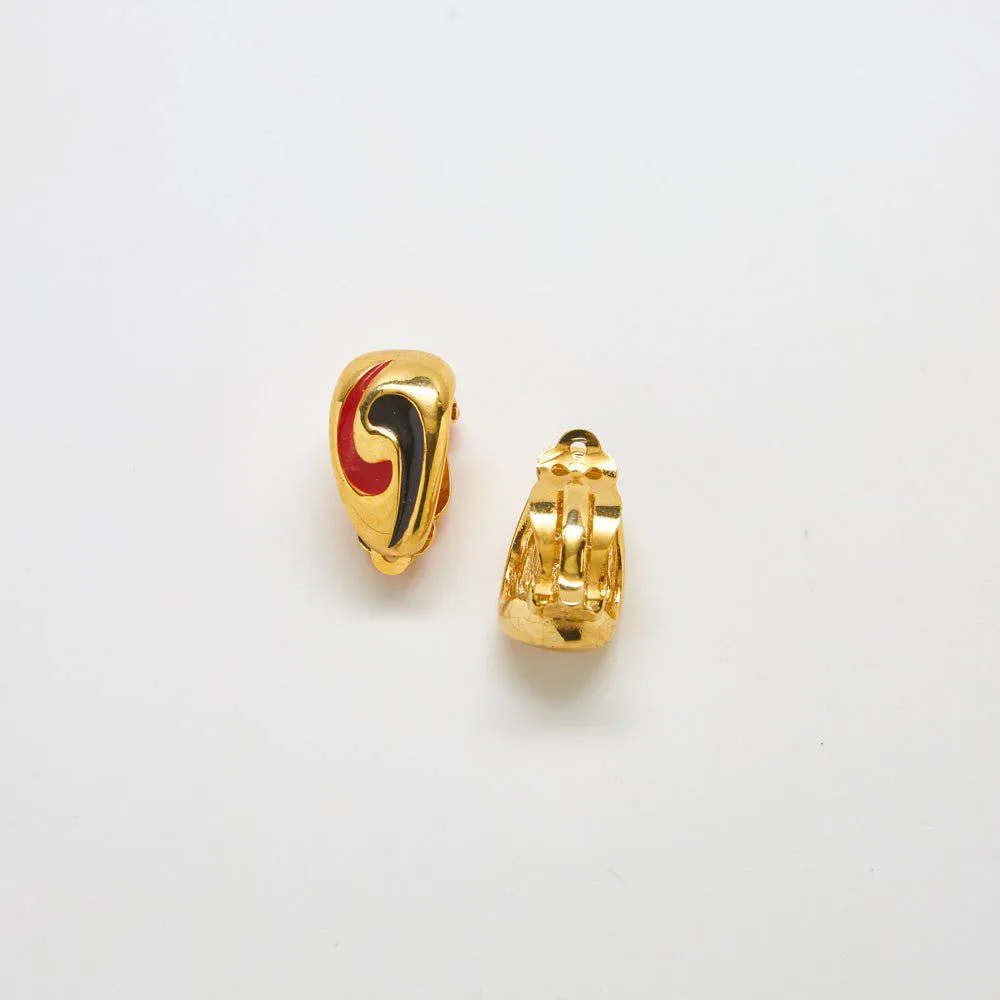 Vintage Gold, Black, and Red Earrings sold by Admiral Row product image thumbnail 3