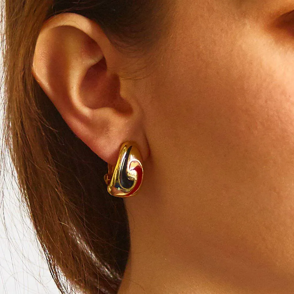 Vintage Gold, Black, and Red Earrings sold by Admiral Row product image thumbnail 2