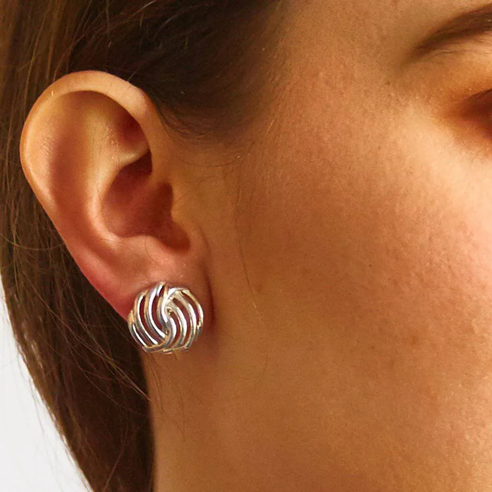 Vintage Monet Silver Swirl Earrings sold by Admiral Row product image thumbnail 2