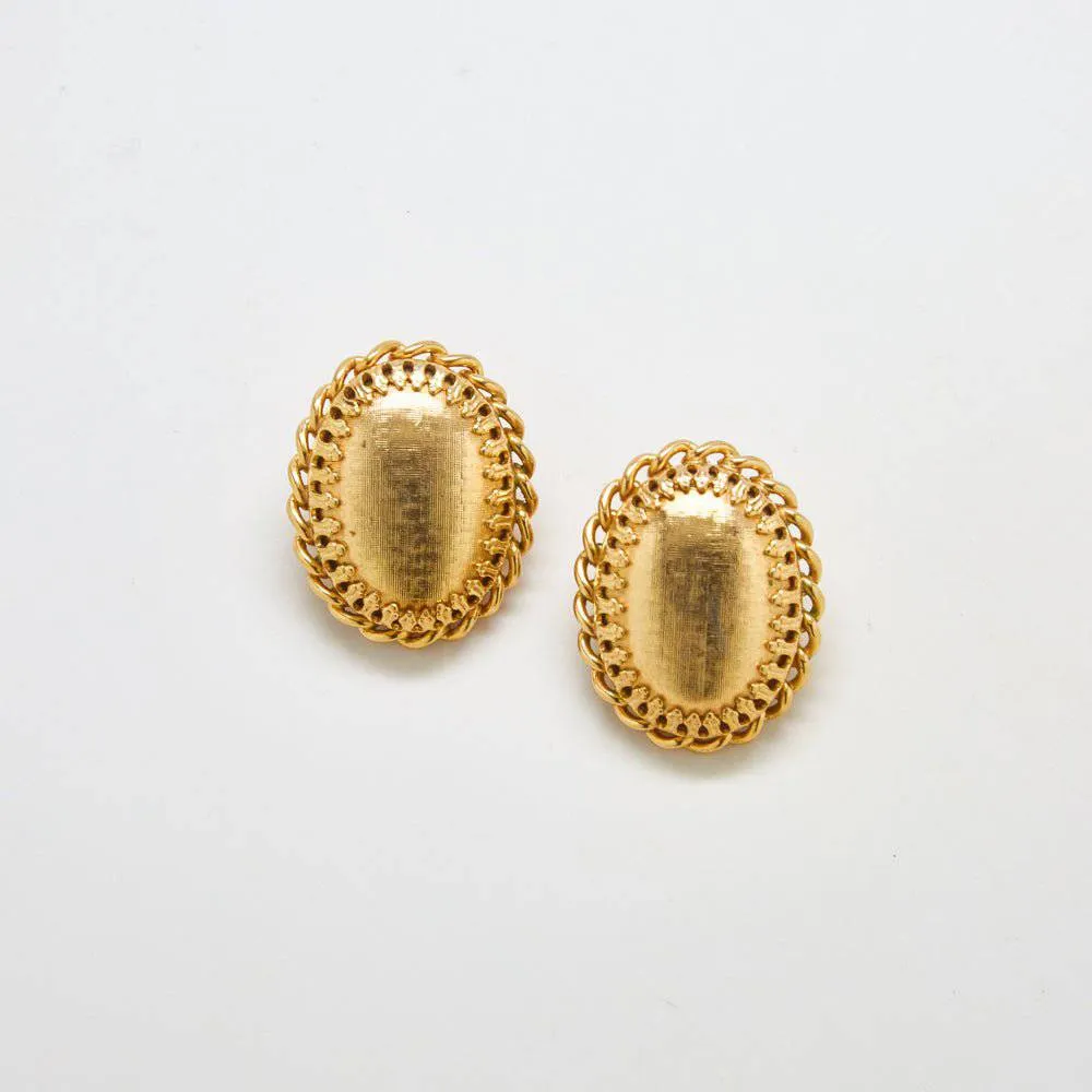 Vintage Gold Chain Cameo Earrings sold by Admiral Row