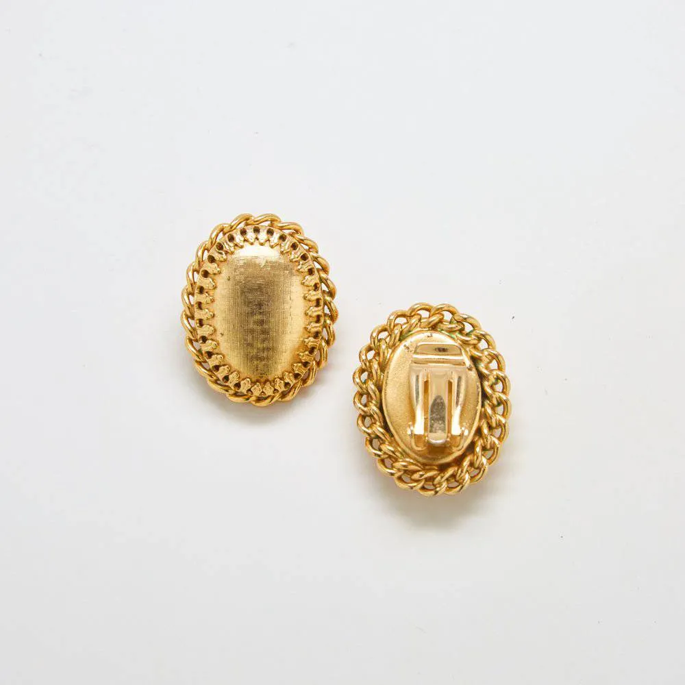 Vintage Gold Chain Cameo Earrings sold by Admiral Row product image thumbnail 3