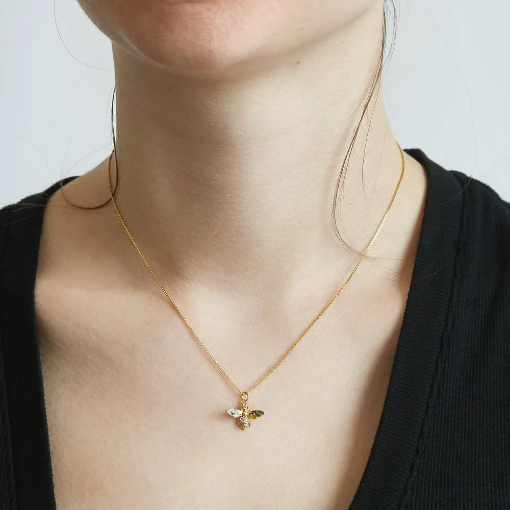 Pave Multicolor Bee Necklace sold by Admiral Row product image thumbnail 2