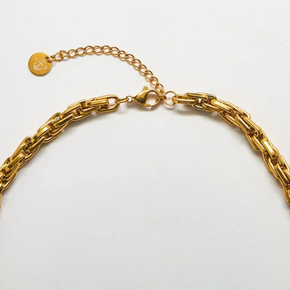 Gold Weave Chain Necklace sold by Admiral Row product image thumbnail 3