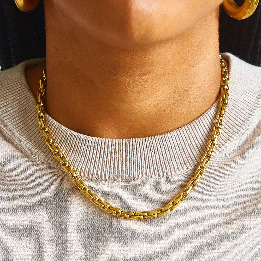 Gold Weave Chain Necklace sold by Admiral Row product image thumbnail 2
