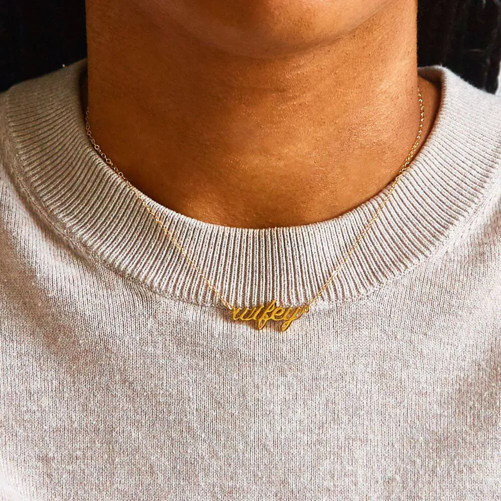 WIFEY Gold Necklace sold by Admiral Row product image thumbnail 2
