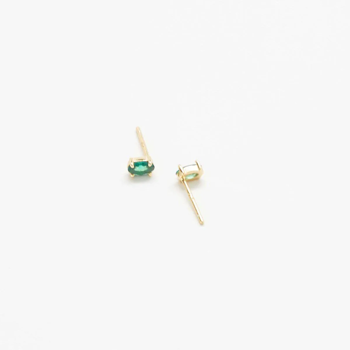 Green CZ Oval Stud Earrings sold by Admiral Row product image thumbnail 3
