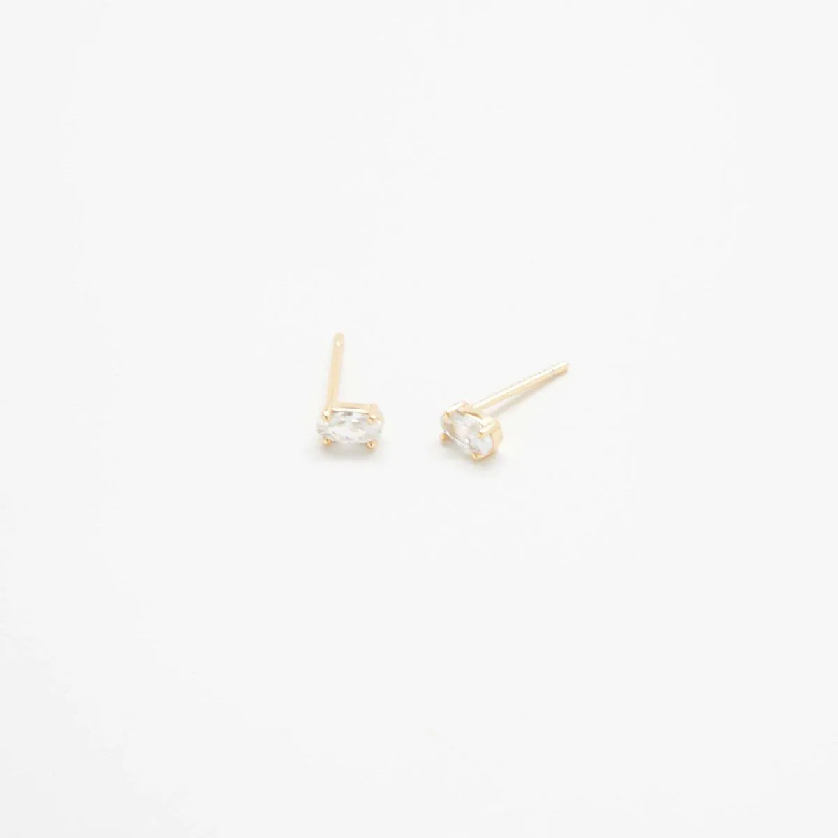White CZ Oval Stud Earrings sold by Admiral Row