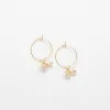 Gold Bee Hoop Drop Earrings sold by Admiral Row
