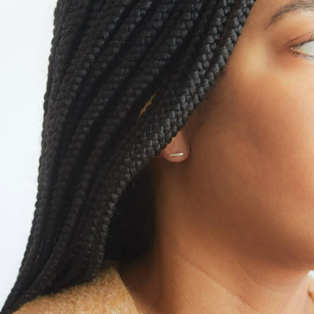 Gold Pavé Bar Stud Earrings sold by Admiral Row product image thumbnail 2