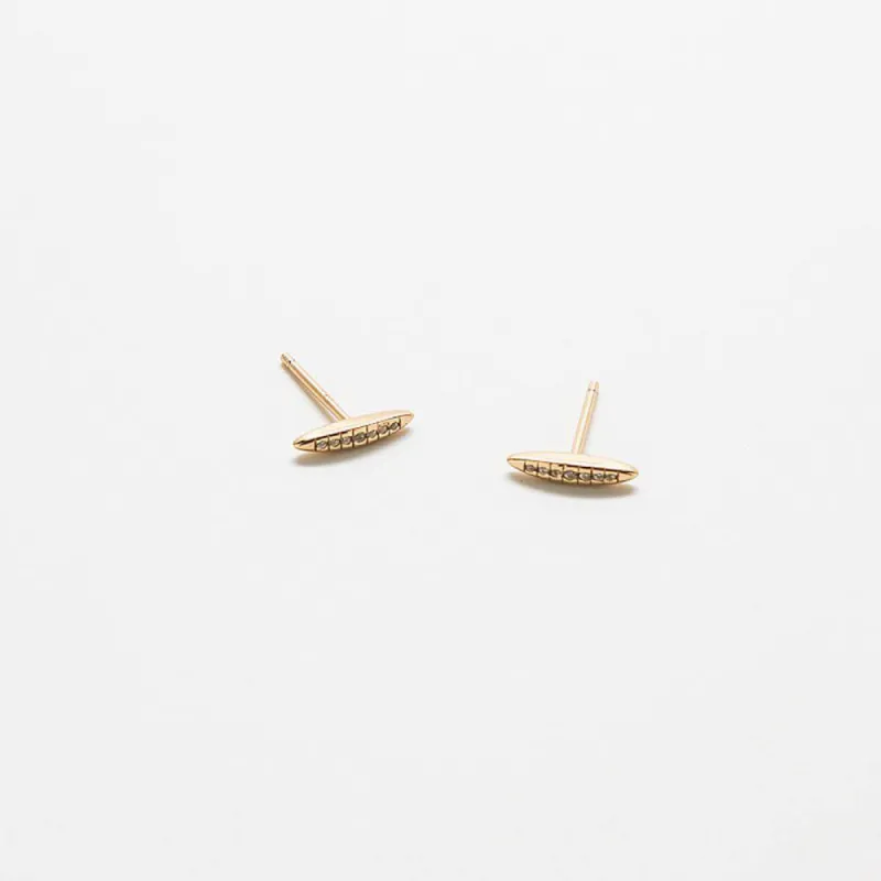 Gold Pavé Bar Stud Earrings sold by Admiral Row