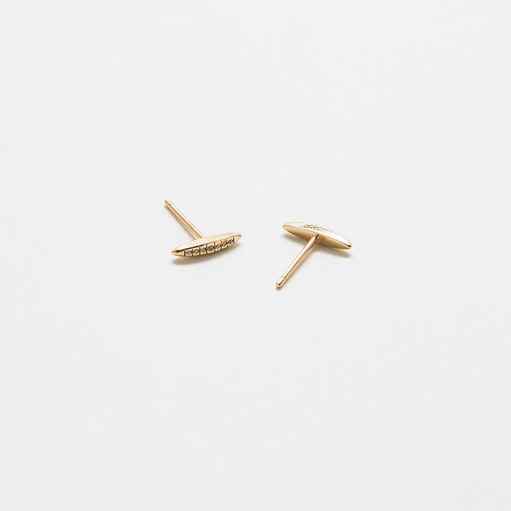 Gold Pavé Bar Stud Earrings sold by Admiral Row product image thumbnail 3
