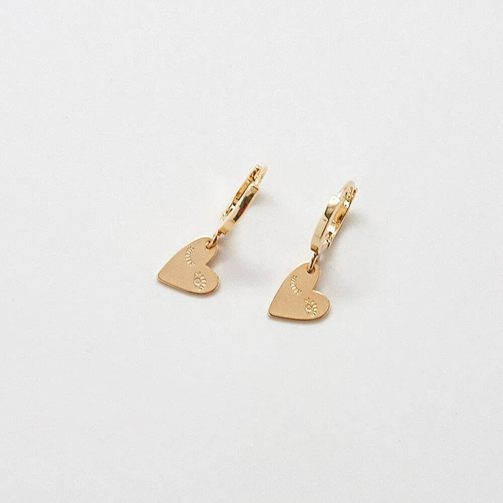 Heart-Eye Huggie Earrings sold by Admiral Row