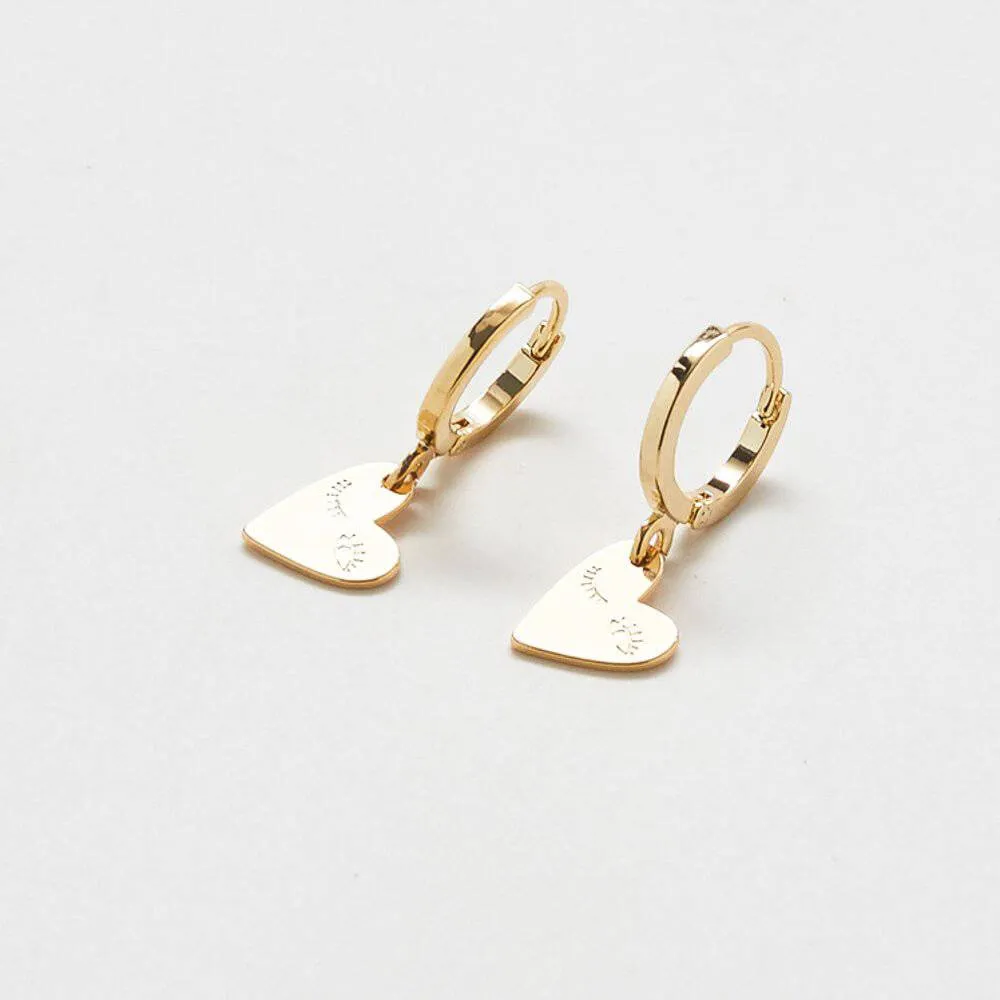 Heart-Eye Huggie Earrings sold by Admiral Row product image thumbnail 3