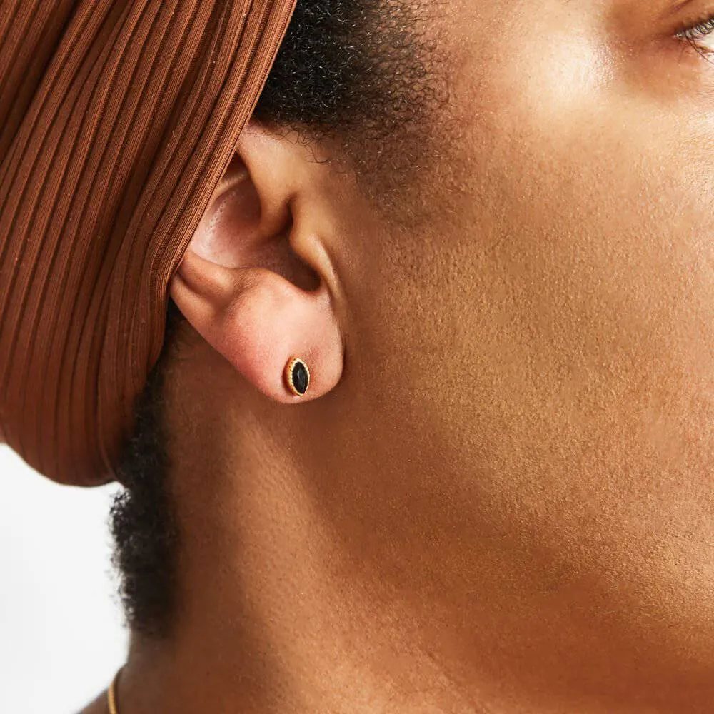 Onyx Teardrop Stud Earrings sold by Admiral Row product image thumbnail 2