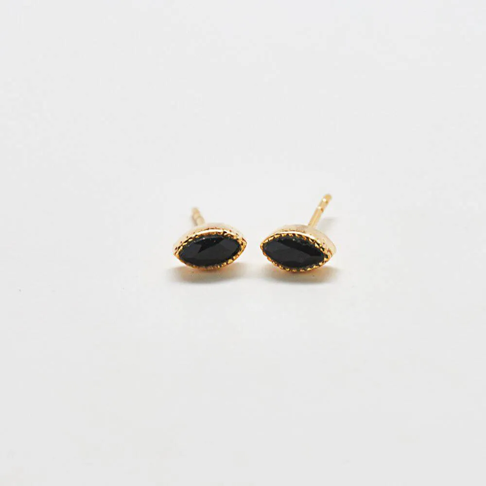Onyx Teardrop Stud Earrings sold by Admiral Row